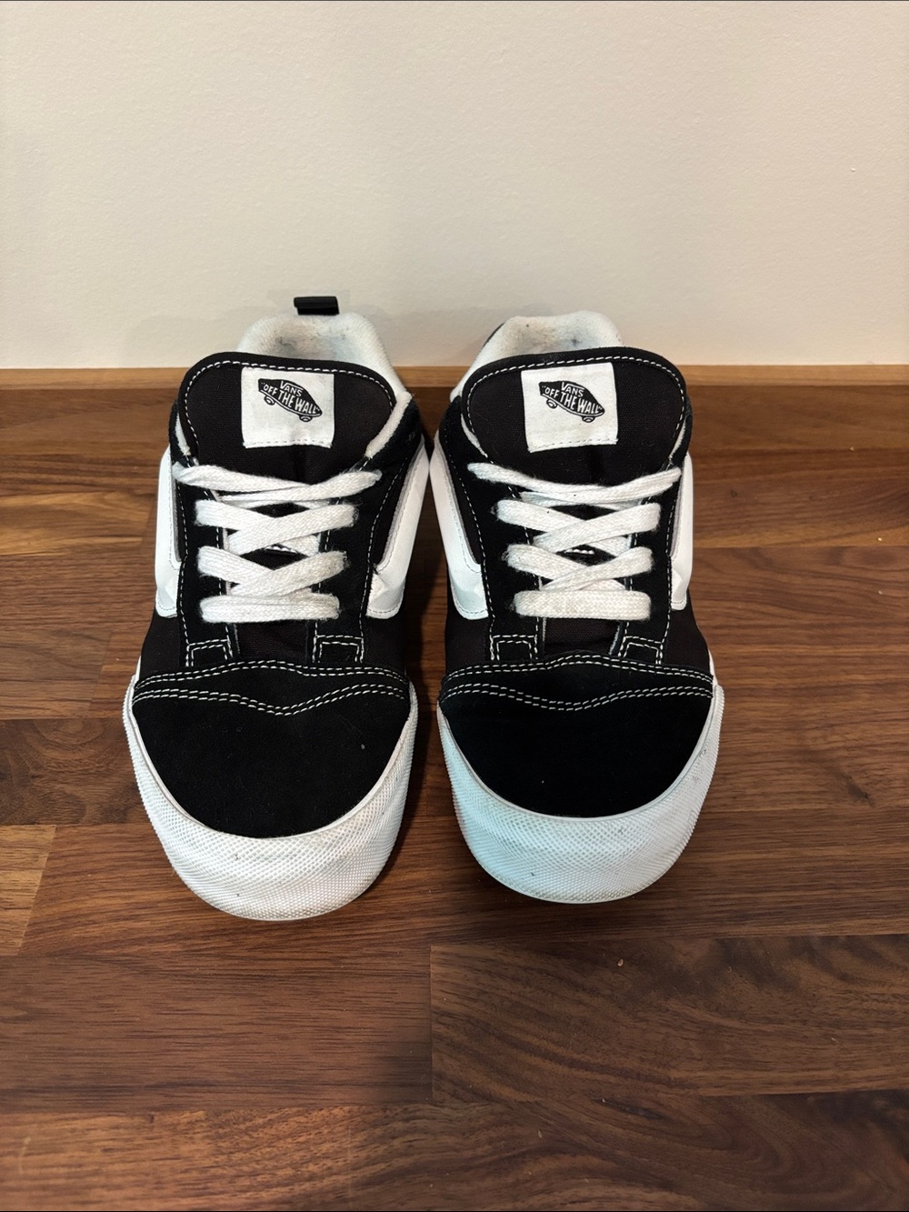 Vans Knu Skool Black & White Low-Top Skate Sneakers